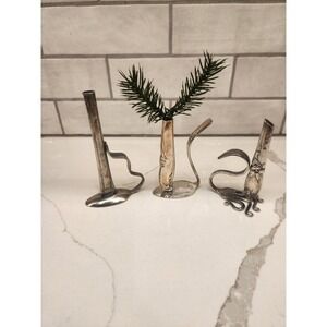3 Handmade Bud Vases Silver-Wares Vintage Silver Plated Flatware (spoons & Fork)